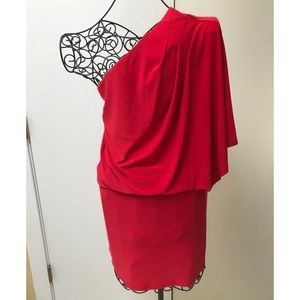Xtra small, RED one shoulder mini dress